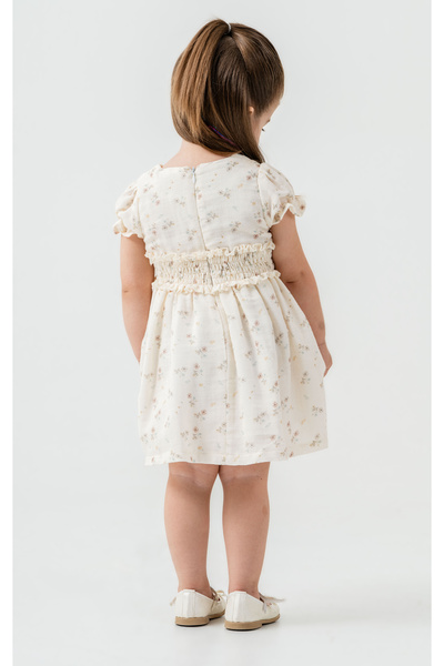 Titimixkids 100% Cotton Muslin Girl's Dress with Floral Pattern and Lining