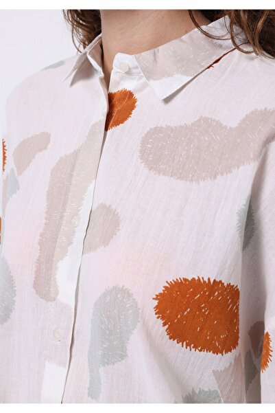 Colin's Relaxed Fit Shirt Neck Baskılı Kadın Çok Renkli Uzun Kol Gömlek