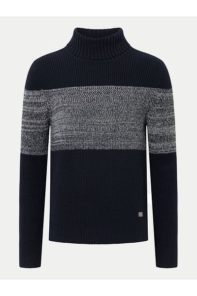 JOOP JEANS Pulover bărbătesc cu guler înalt 30043621 10018669 Albastru marin