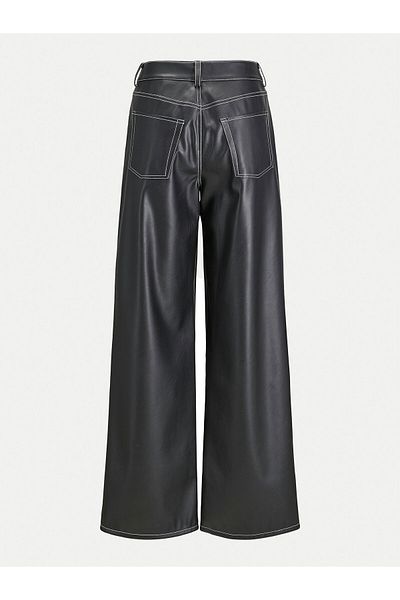 JJXX Pantaloni din piele ecologică pentru femei 12276595 Negru