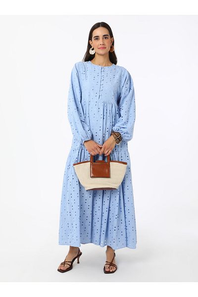 Refka Φόρεμα Hijab από ύφασμα Brit Buttoned Brode - Gok blue - Refka