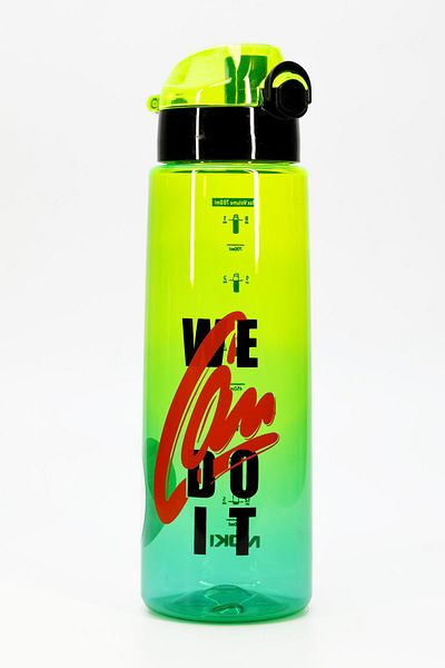 Telvesse Water Flask Tritan Wide Mouth Water Bottle Graffiti Sports Flask Waterer Bpa-Free 800 ml Green 0104