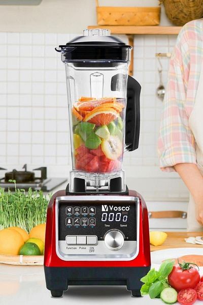 vosco 2200w red Bar Blender Pro Digital - 2 Lt with Ice Crusher