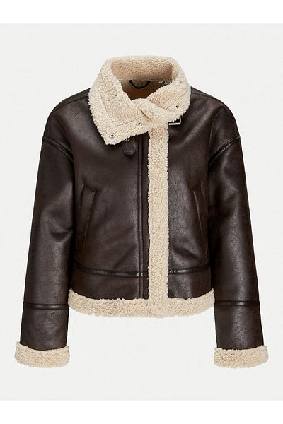 JJXX jjxx Women's Faux Leather Jacket 12259326 Brown