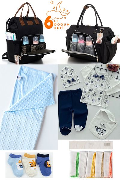 Pimadyo Large Maternity Set (Hospital Release, Shoulder and Backpack, Blanket, 10-Piece Wipes and 3-Piece Socks)