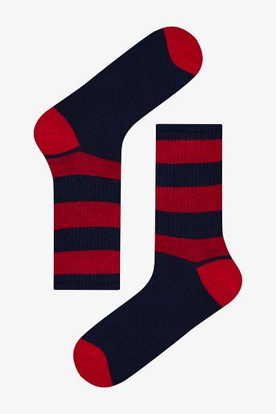 Penti Marineblau gestreifte 3-teilige Socken für Männer
