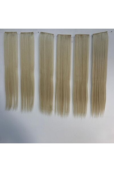 papatya peruk Yellow Straight Long Heat Styleable 6-Piece Snap Set