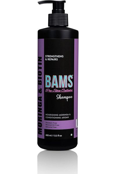 BAMS POP SKIN CULTURE BAMS | Moringa & Biotin Shampoo | Strengthening & Nourishing Hair Cleanser for Healthy Growth & Redu