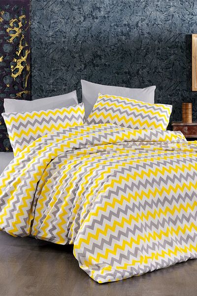 TOFİSA Double Yellow Duvet Cover Set - 21111