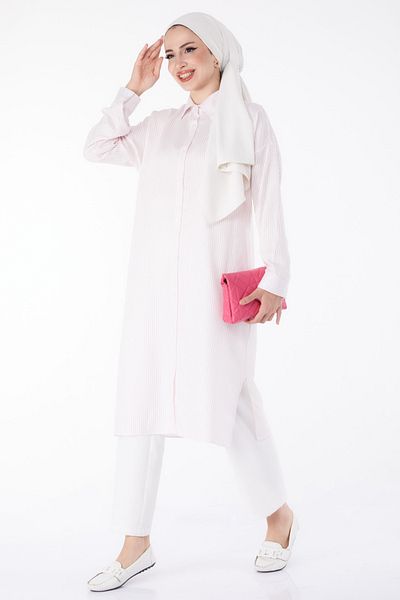 TOFİSA Striped Tunic Pink - 25495
