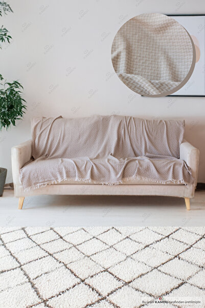 XAMANTHA 160 X 200 Cm, Pamuk Kaymaz Koltuk Çekyat Örtüsü, Tv Battaniyesi, Tek Kişilik Pike