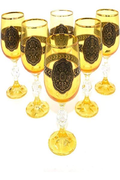 KITCHEN SOUQ Goblet Glass Set – 6 Pieces, 230ml