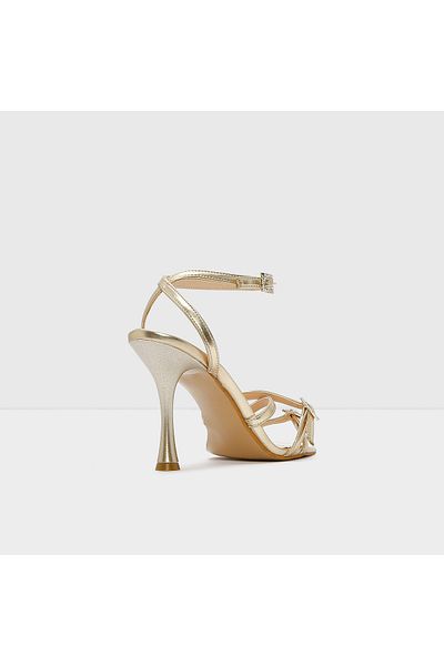 Aldo BECCA-TR - Rochie de seară neagră pentru femei cu model de șarpe Sandale cu toc