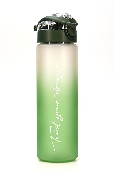 Telvesse Water Flask Tritan Wide Mouth Water Bottle Gradient Type Sports Flask Waterer Bpa-Free 630 ml Green 0111