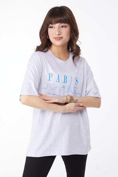 TOFİSA Tricou imprimat Gri - 25170
