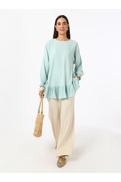 Benin Tunic with Flywheel Detail - Mint Green - Benin