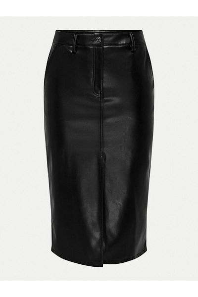 JDY Women's Faux Leather Skirt 15330385 Black