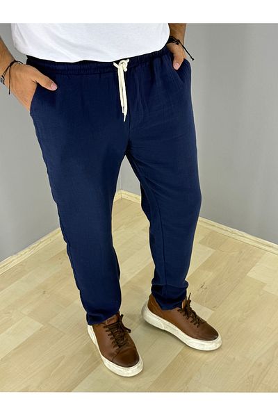 MARESHAL Muslin Trousers (Navy Blue)