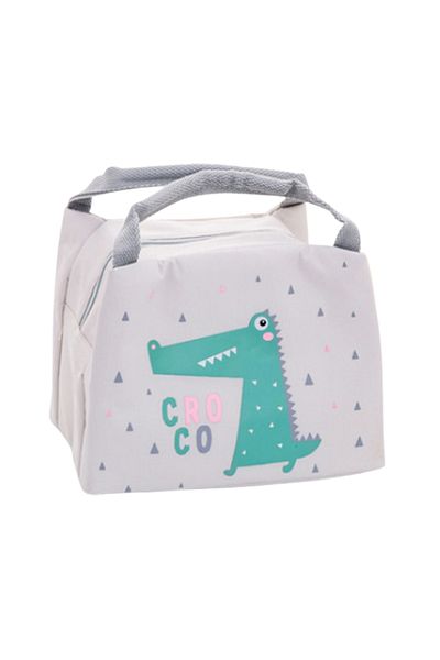 zola Geanta termica pentru mancare, ,21x14x15 cm, crem, model cu crocodil