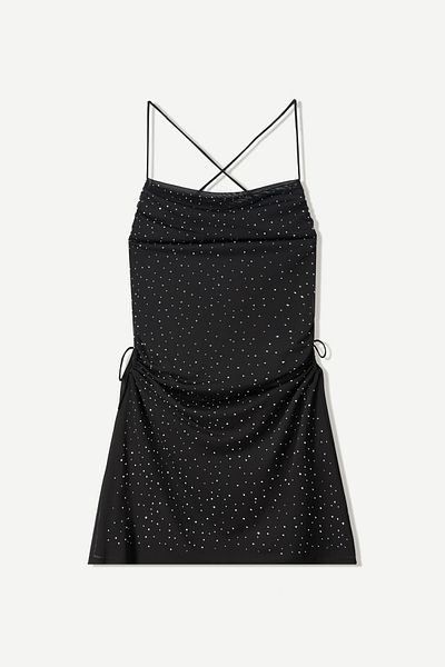 Bershka Mini dress with rhinestone straps