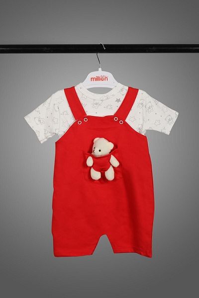 million babies Summer Baby Outfit with Cute Teddy Bear Detail 0-3 Months 3-6 Months 6-9 Months Baby Set