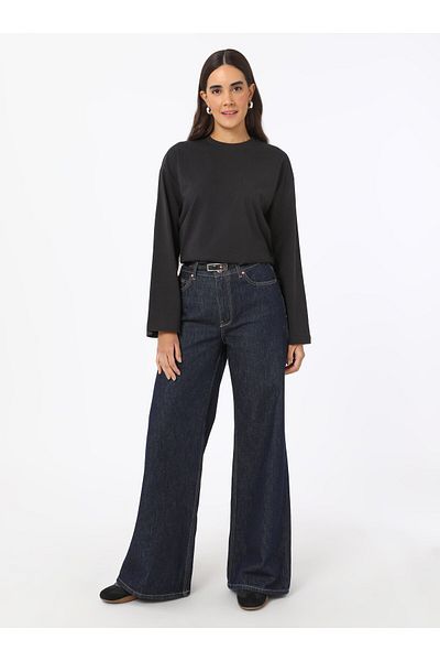 Benin Tricou tricotat oversize din bumbac - negru - Benin
