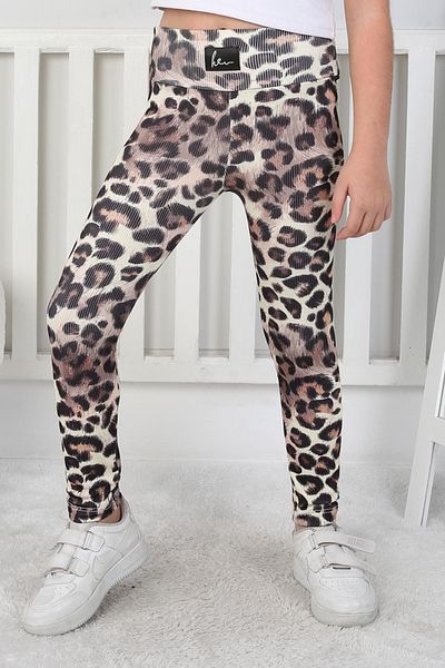 TOFİSA Girl's Black Leopard Patterned Tights - 26798