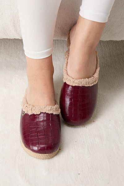 TOFİSA Claret Red Women's House Slippers - 23490