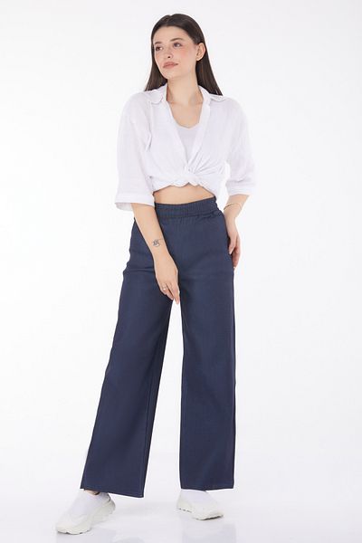 TOFİSA Elastic Waist Jeans Dark Navy Blue - 25637