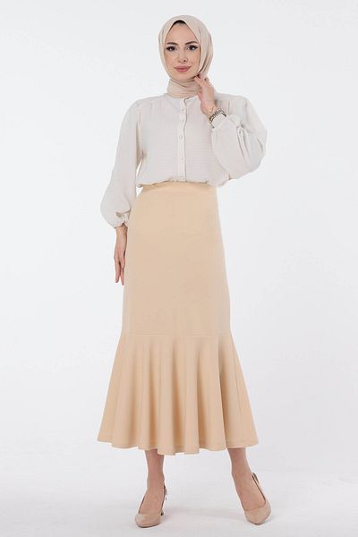 TOFİSA Skirt Beige - 23644