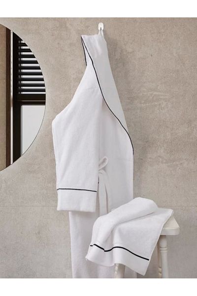 Angoravi Cotton Box Classic Bathrobe Set Mahur M-L Unisex