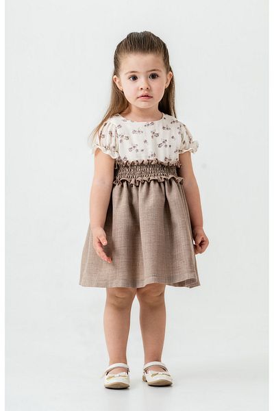 Titimixkids Детска рокля от муселин с флорален десен и подплата