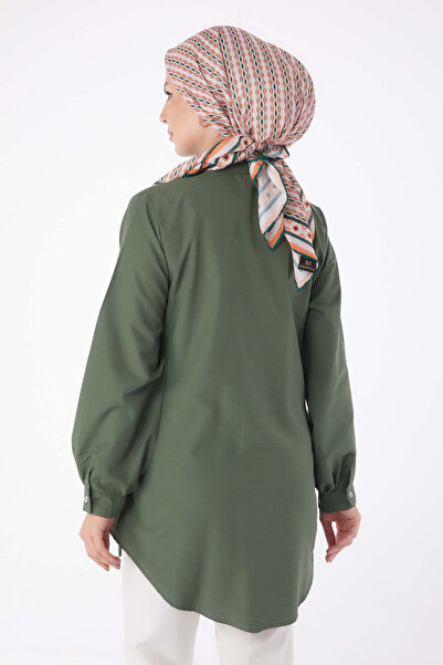 TOFİSA Lace Detailed Tunic Khaki - 13250
