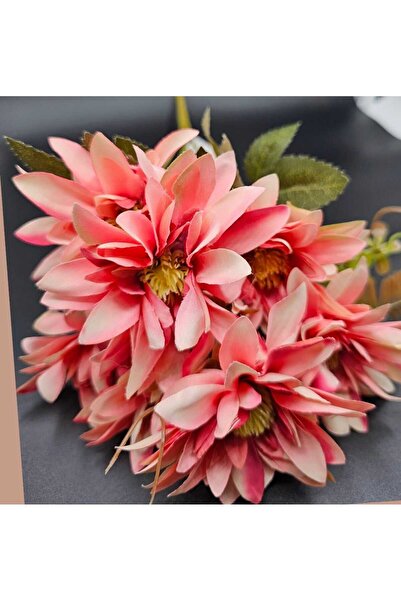 YASİMA Water Lily Flower Arrangement Coral Color Bellflower 40 cm Pot Vase Decoration Arrangement Ornament