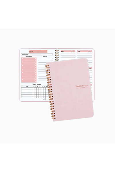 OBRO Agenda planificator cu spirala, pentru organizare, cu habit tracker si t...
