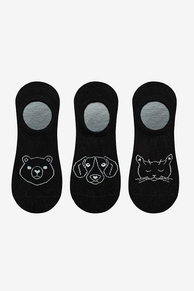 Penti Animal Black 3-teilige Sneaker-Socken