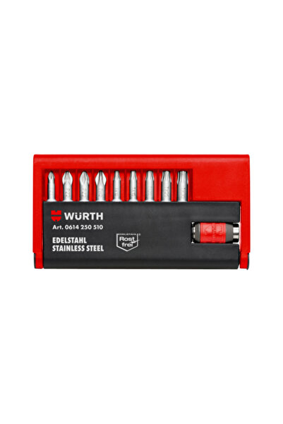 Würth Bits Uç Seti Paslanmaz Çelik 1/4 10 Parça