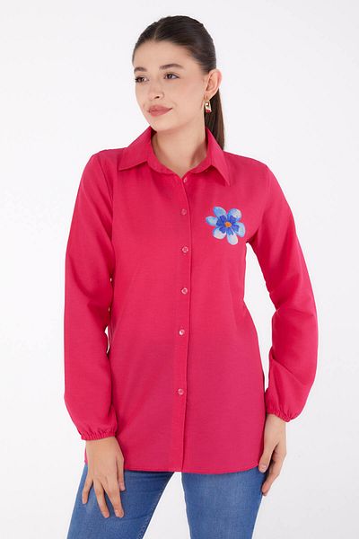 TOFİSA Printed Shirt Fusya - 13338