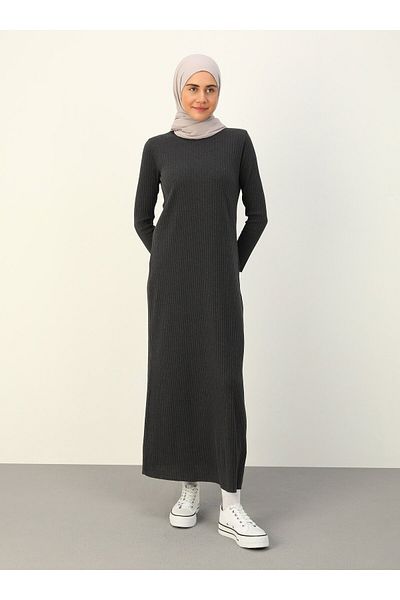 Benin Basic Camisole Hijab Φόρεμα - Anthracite - Benin