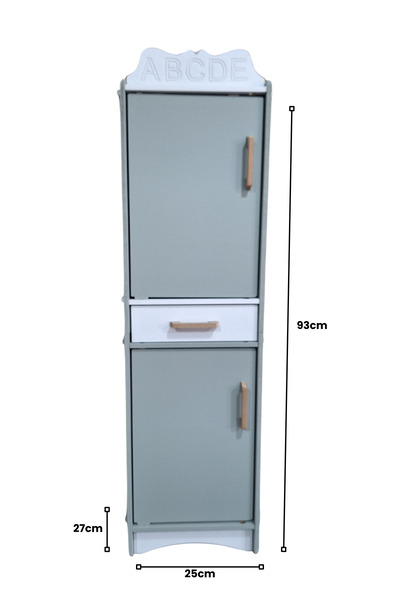 hedefixtoys Wooden Toy Refrigerator |   Educational Role Play Cabinet |   93X25X27 cm