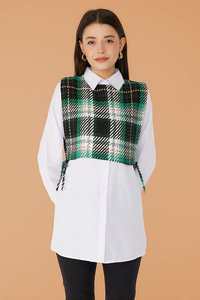 TOFİSA Shirt Sweater Double Suit Green - 13347