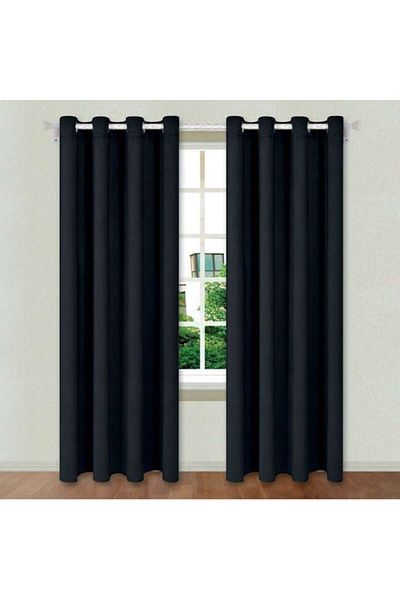 bebelyno Decorative Black Curtain with Rings 140x260cm