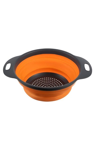 zola Foldable silicone colanders, 24 x 3-8 cm, gray with orange
