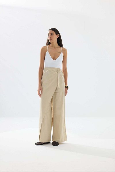 Tailors Room Linen Look Pareo Trousers - Beige