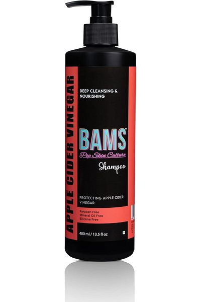 BAMS POP SKIN CULTURE BAMS | Apple Cider Vinegar Shampoo | Clarifying & Balancing Cleanser for Healthy Scalp and Shiny Hai