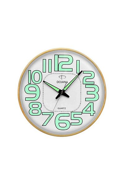 dojana Analog Metal Wall Clock Radium Gold White