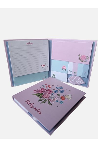OBRO Agenda set de 9 sticky notes tip post-it cu forme diverse hartie alba si colorata, nedatata