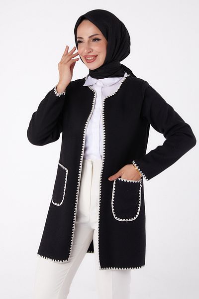 TOFİSA Embroidered Jacket Black - 13304