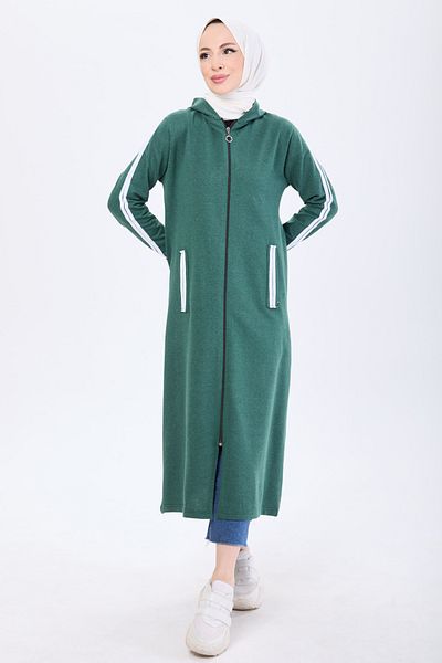 TOFİSA Green Women's Fairy - Plain Hooded Collar, Model 4140