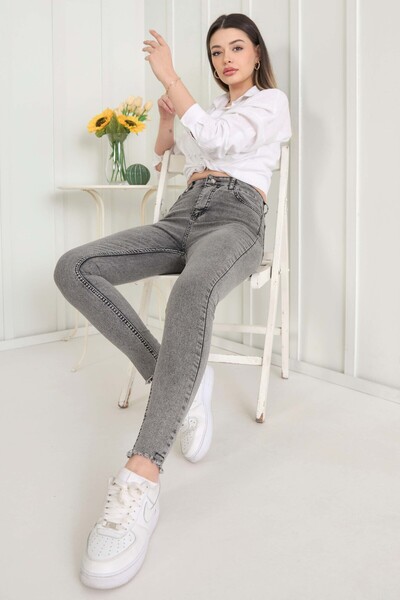 TOFİSA Джинси середньої довжини для жінок, антрацитового кольору - 11602